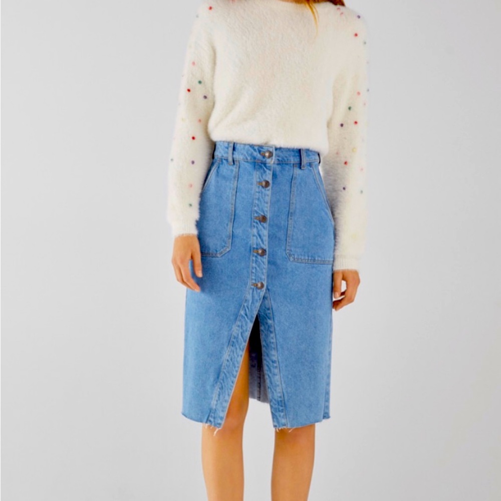 MIDI DENIM SKIRT - Stradivarius (XS) Never worn!